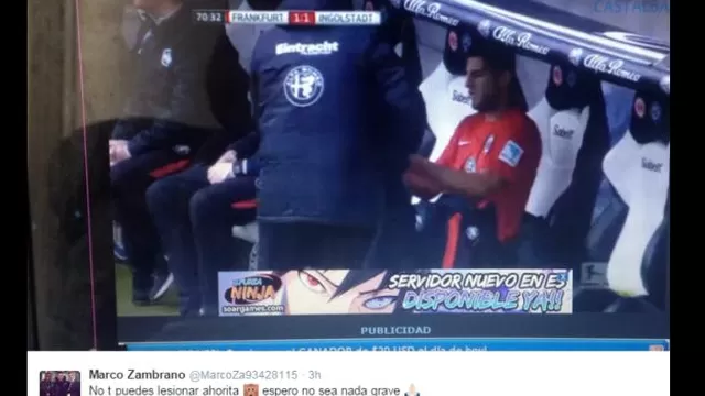 Carlos Zambrano abandonó el campo lesionado en empate de Eintracht-foto-2