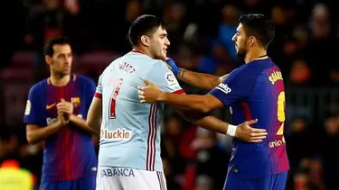 G&amp;oacute;mez y Su&amp;aacute;rez en un duelo entre Barcelona y Celta. | Foto: AFP