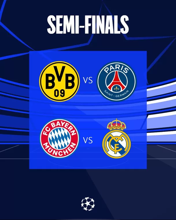 Las semifinales de Champions League. | Fuente: @ChampionsLeague