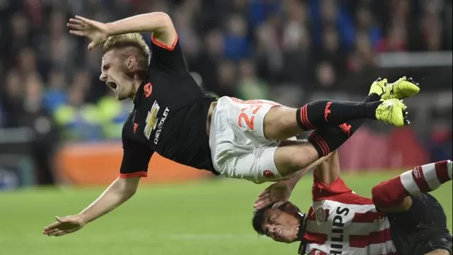 PSV vs. Manchester United: el espeluznante lesión de Luke Shaw