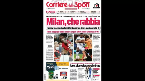 La prensa italiana tilda de "robo" el triunfo del Atlético en Milán.