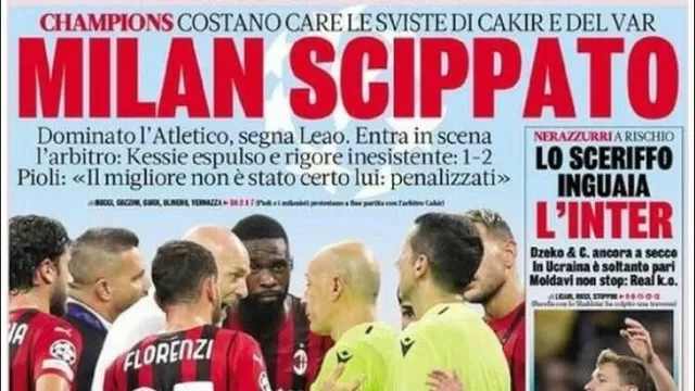 Indignación en la prensa italiana | Foto: La Gazzetta dello Sport.