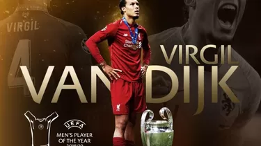 Virgil Van Dijk superó ampliamente a Lionel Messi y Cristiano Ronaldo. | Foto: UEFA