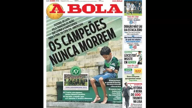 Emotivas portadas de la prensa mundial en homenaje al Chapecoense-foto-7