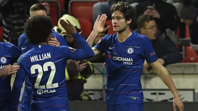 Chelsea venció 1-0 al Slavia Praga con gol de Marcos Alonso