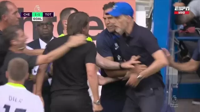 Chelsea vs. Tottenham: Conte le gritó el gol en la cara a Tuchel y casi se van a las manos