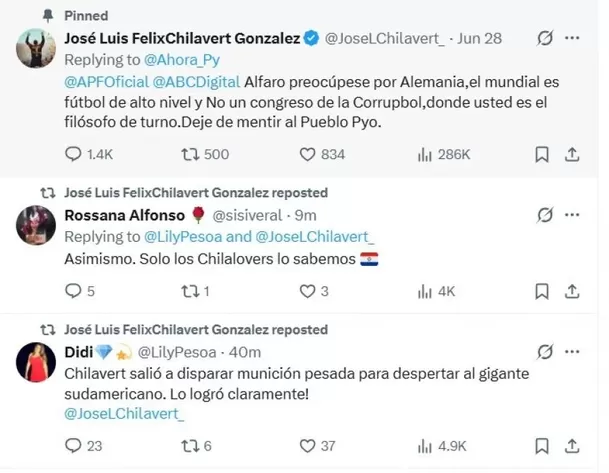La reacción de Chilavert en redes sociales tras el triunfo de Paraguay, 