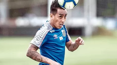 Christian Cueva viene entrenando con la reserva del Santos. | Foto: Globoesporte