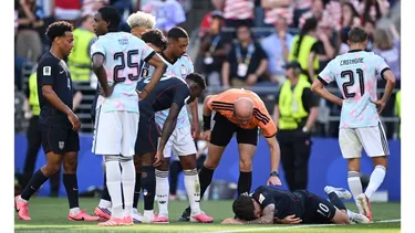 Pulisic sufrió un duro golpe en la pierna durante el partido con Bélgica. Foto: Reuters Pulisic sufrió un duro golpe en la pierna durante el partido con Bélgica. Foto: Reuters
