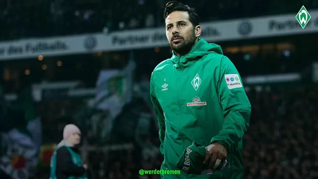 Claudio Pizarro se lesion&amp;oacute; el mi&amp;eacute;rcoles en el entrenamiento. | Foto: Werder Bremen