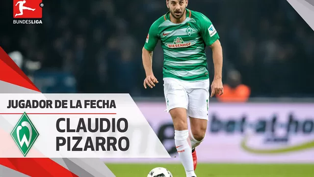 Claudio Pizarro fue elegido el mejor jugador de la fecha en Bundesliga