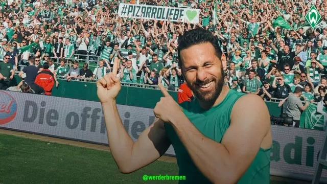 Pizarro le regaló el último triunfo de la temporada al Werder Bremen. | Foto: Werder Bremen.