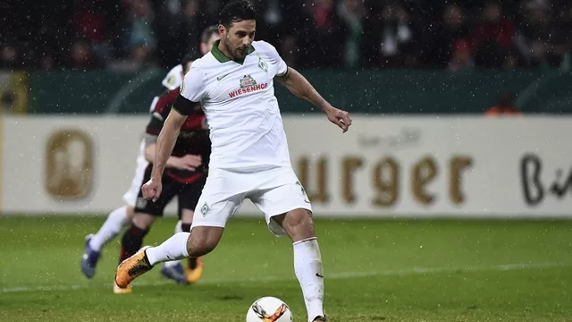 Con gol de Pizarro, Bremen ganó 3-1 al Leverkusen y está en semis de Copa Alemana