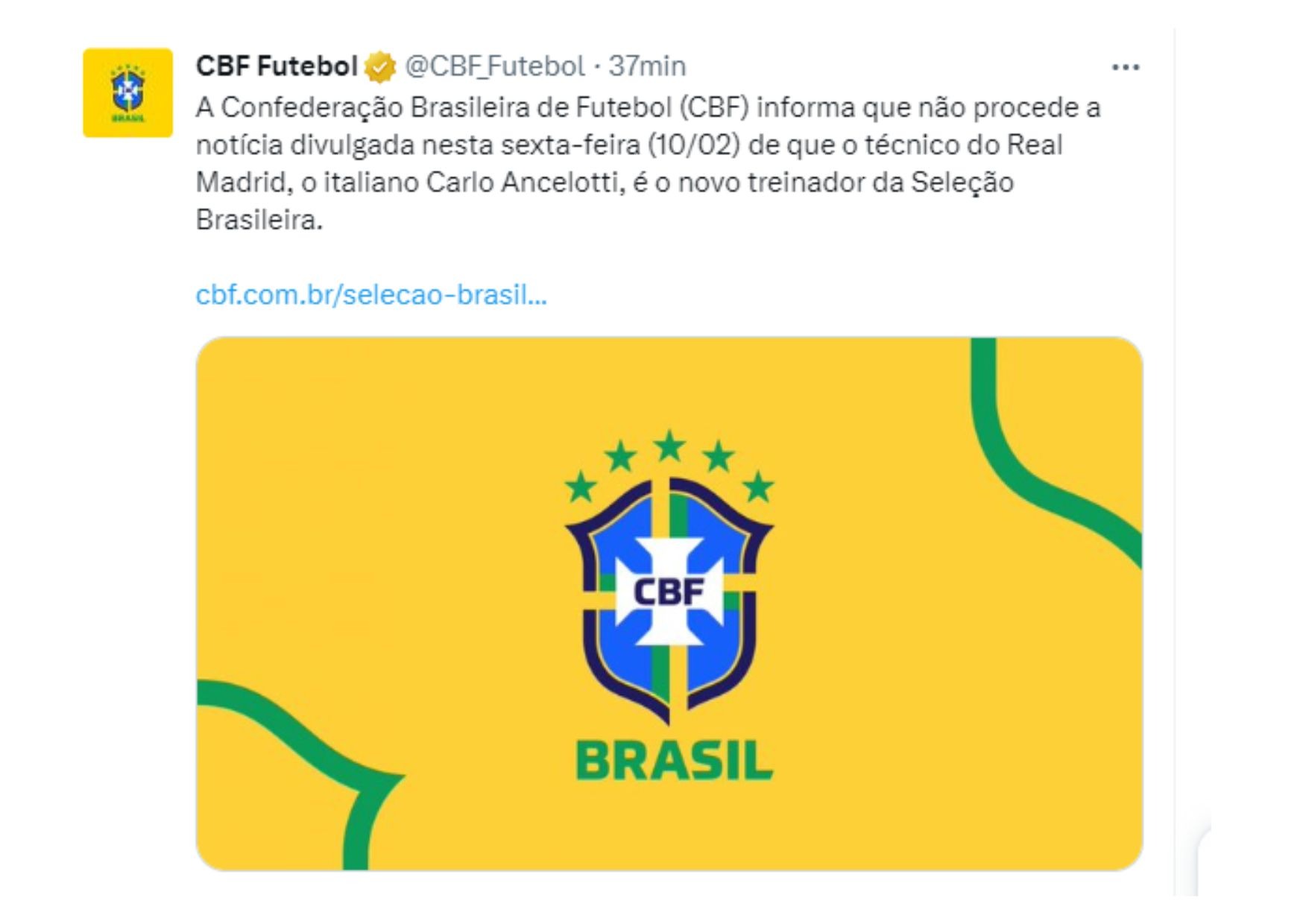 Publicación de la Confederación Brasileña de Fútbol / Twitter