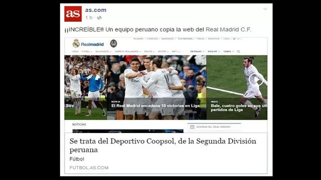 ¿Coopsol de la Segunda División de Perú copió la web del Real Madrid?-foto-2