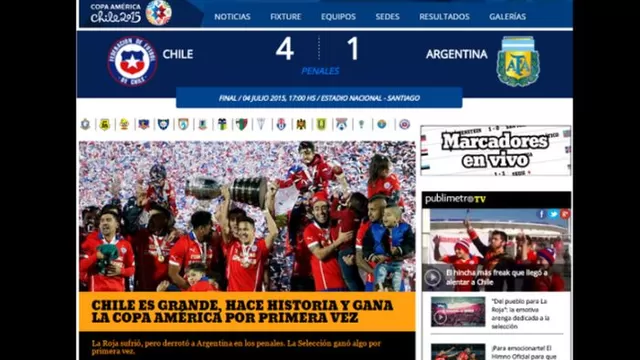 Copa América 2015: prensa chilena se rinde ante su selección