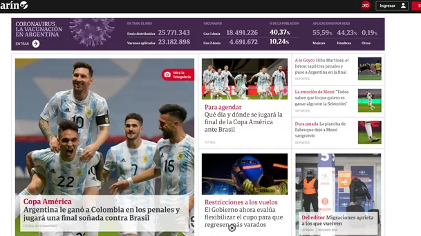 Argentina jugará la final de la Copa América 2021 ante Brasil. Argentina jugará la final de la Copa América 2021 ante Brasil.