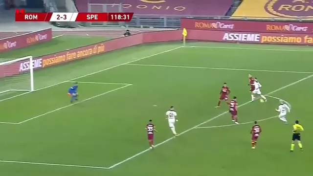Riccardo Saponara anotó su segundo gol en el duelo a los 119&#39;. | Video: Twitter