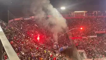 Copa Libertadores: Hinchas de Nacional lanzaron una bengala a la tribuna de Estudiantes