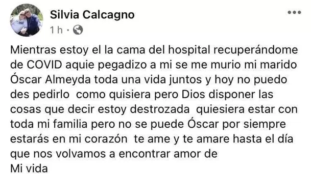 Este fue el mensaje de Silvia Calcagno.