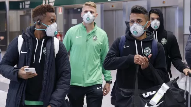 Coronavirus: Jugadores del Ludogorets llegaron a Milán con mascarillas