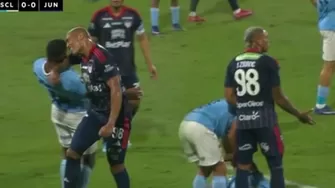 Jermein Peña recibió la tarjeta roja por duro codazo a Miguel Araujo en el Sporting Cristal vs Junior / ESPN