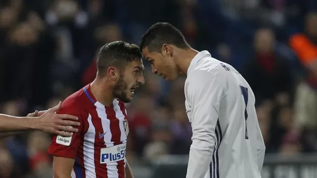 Cristiano Ronaldo casi se va a las manos con Koke en el derbi de Madrid