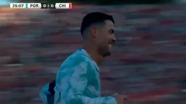Cristiano Ronaldo convirtió golazo a Chile con Portugal pero fue invalidado / Foto: ESPN