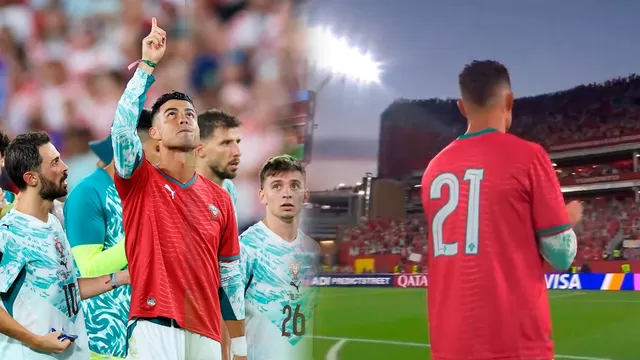 Cristiano Ronaldo le hizo homenaje a Diogo Jota / Foto: EFE y DSports / Video: DSports
