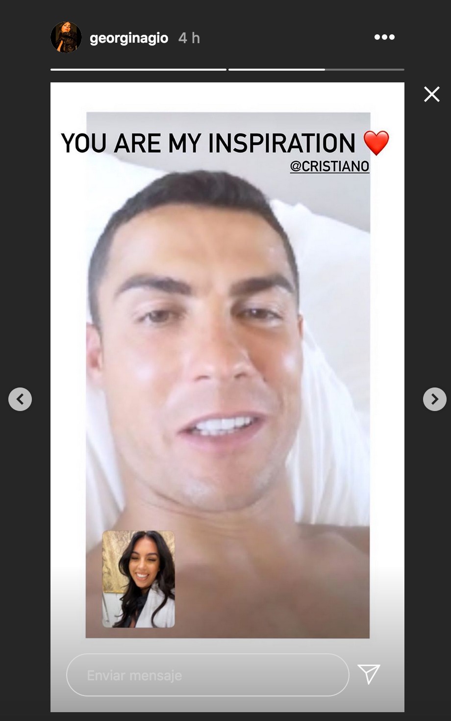 Este es el mensaje que dejó la pareja de Cristiano Ronaldo | Foto: Instagram.
