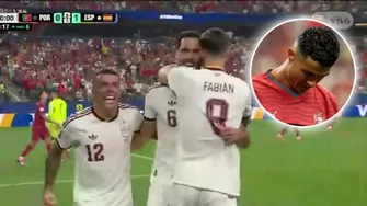 Mikel Merino definió con calidad y anotó el 1-0 de España sobre Portugal de Cristiano Ronaldo / Fuente: América Deportes