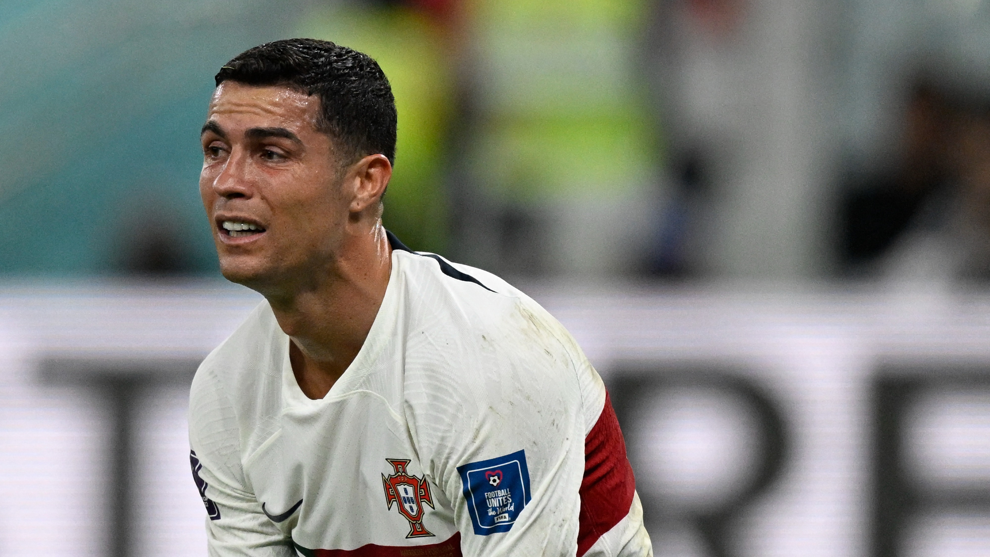 Cristiano Ronaldo lloró tras la eliminación de Portugal en Qatar 2022. | Foto: AFP