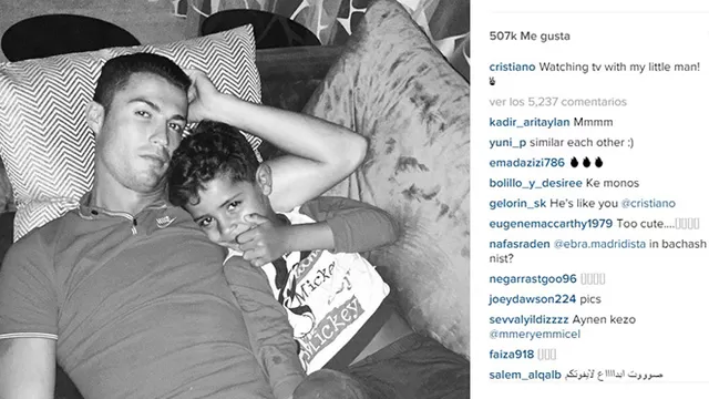 Cristiano Ronaldo y su hijo. (Foto Instagram de Cristiano)