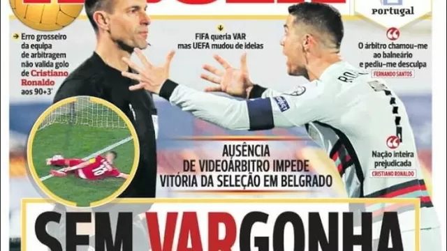 Cristiano Ronaldo acaparó portadas en Portugal tras &#39;explotar&#39; por gol anulado