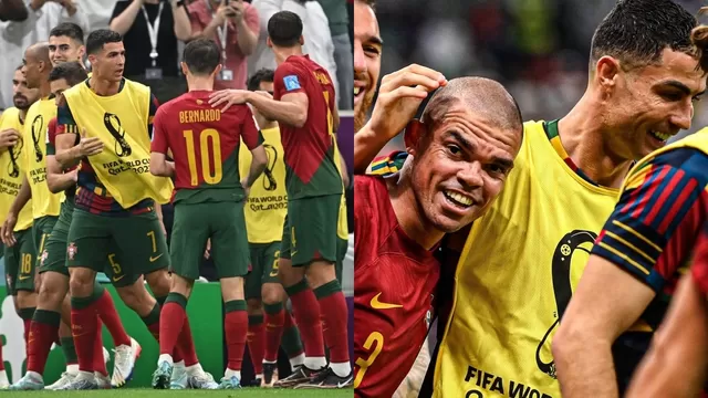 Cristiano Ronaldo dejó el banco de suplentes y festejó así los goles de Portugal