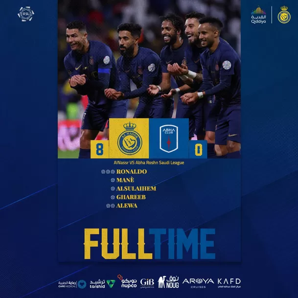 Abha 0-8 Al-Nassr. | Fuente: @AlNassrFC