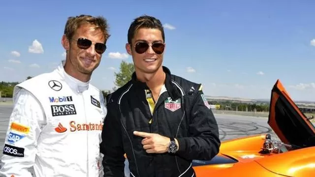 Cristiano Ronaldo y Jenson Button en espectacular reto automovilístico