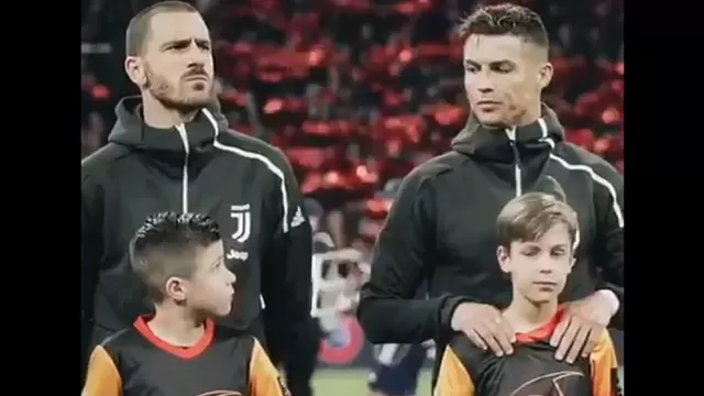 Cristiano Ronaldo y su gran gesto con el niño que acompañaba a Bonucci
