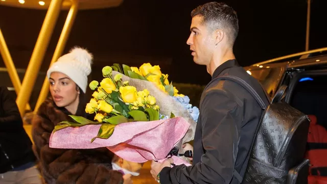 Georgina llegó con Cristiano a Riad. | Foto: AFP/Video: Al-Nassr