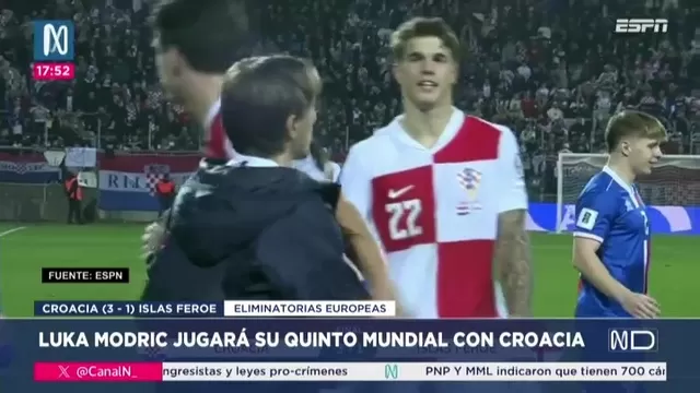 Luka Modric disputará su quinto Mundial con la selección de Croacia tras vencer 3-1 a Islas Feroe / Canal N