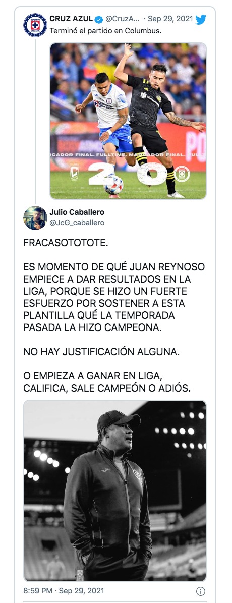 Hinchas del Cruz Azul &#39;explotan&#39; contra Juan Reynoso.