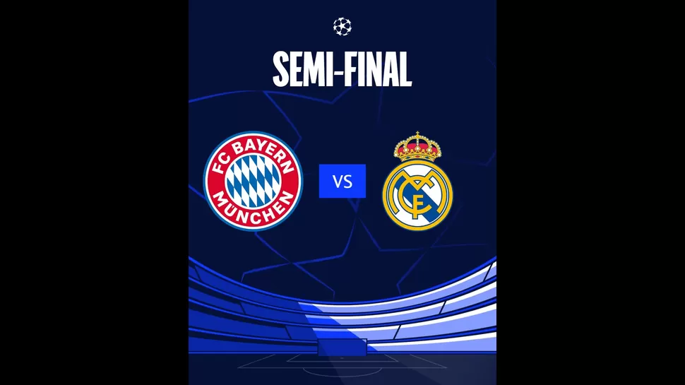 Bayern Munich vs. Real Madrid por la Champions League. | Fuente: @ChampionsLeague