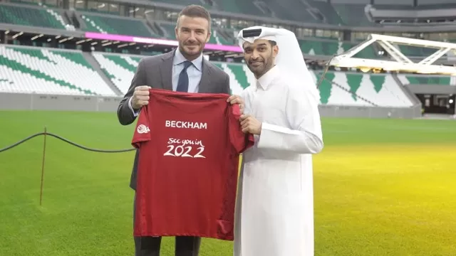 Beckham estuvo junto al secretario general del Comité Supremo para el Desarrollo y el Legado de Qatar 2022. | Foto: FIFA