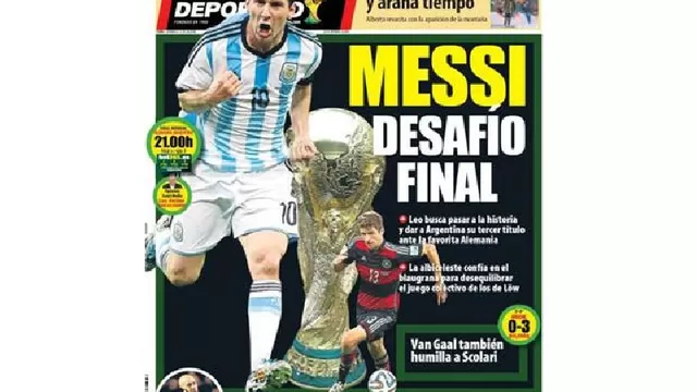 Diarios internacionales dedican sus portadas a la finalísima del Mundial-foto-8