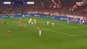 Luis Díaz hizo una jugada personal y puso el empate Bayern 3-3 Madrid, eliminándolo de Champions. | ESPN