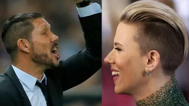 Diego Simeone: comparan peinado de Scarlett Johansson con el del &#39;Cholo&#39;