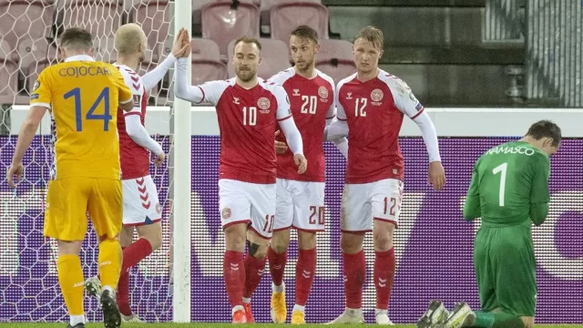 Dinamarca aplastó 8-0 a Moldavia por las Eliminatorias Europeas a Qatar 2022