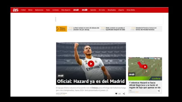 Eden Hazard al Real Madrid: así informó la prensa española sobre el fichaje-foto-4