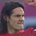 Edinson Cavani anotó en el 3-1 ante Everton su primer gol con Manchester United