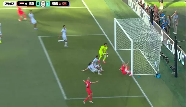 Así fue el gol de Erling Halaand para el 1-0 de Noruega sobre Irak Así fue el gol de Erling Halaand para el 1-0 de Noruega sobre Irak